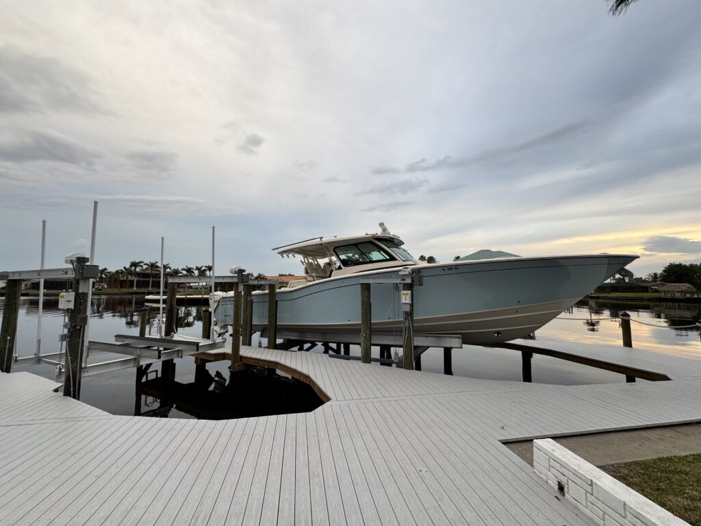 Custom dock built by Submerged Consultants a Cape Coral Based Dock Builder