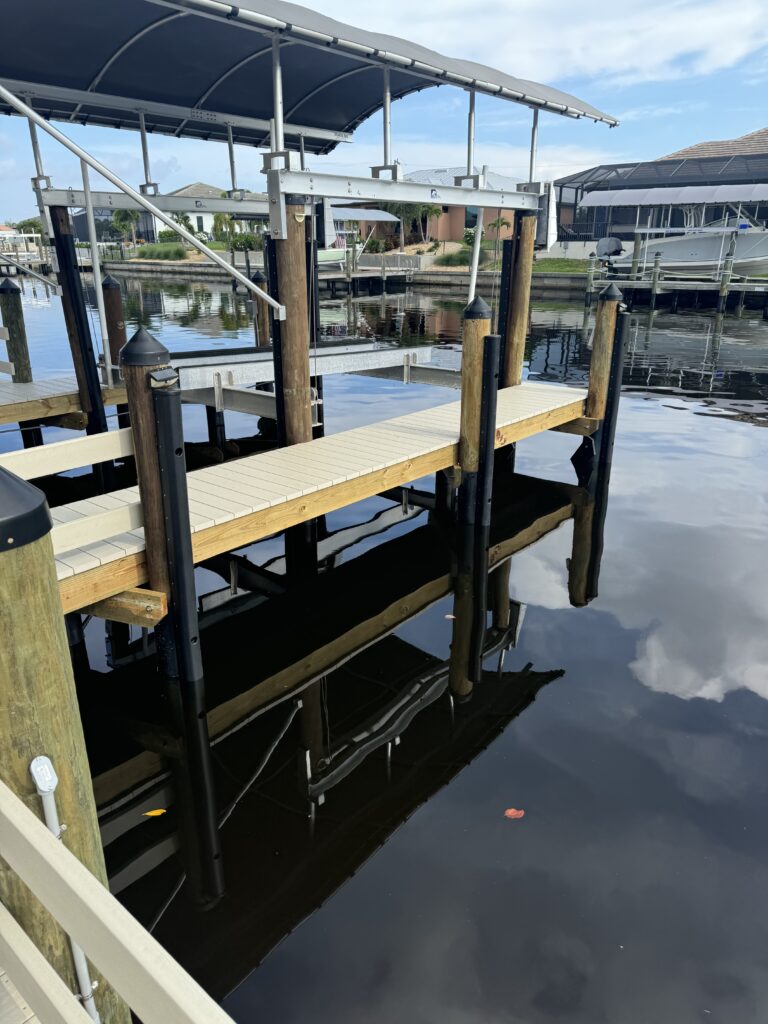 Custom Dock in Cape Coral built by Submerged Consultants Marine Contractor