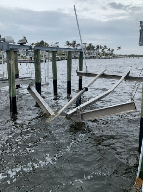 Damaged boat lift