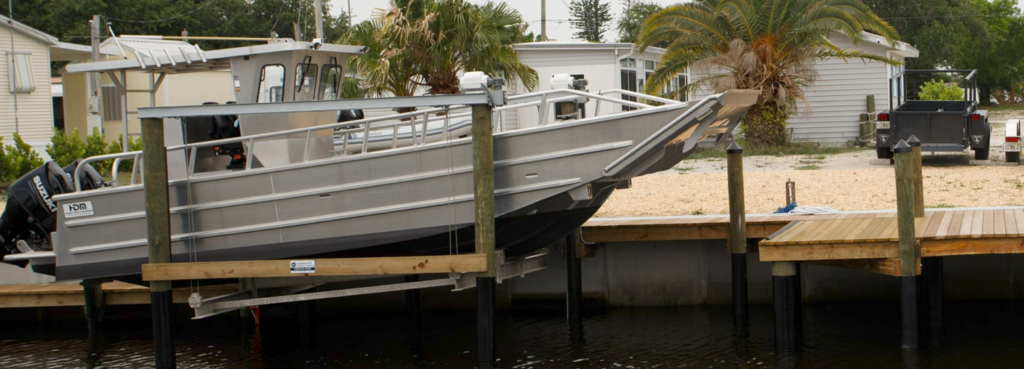 dolphin boat lift installed by submerged consultants